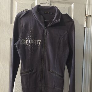 Seven7 Women's Black Bomber Jacket